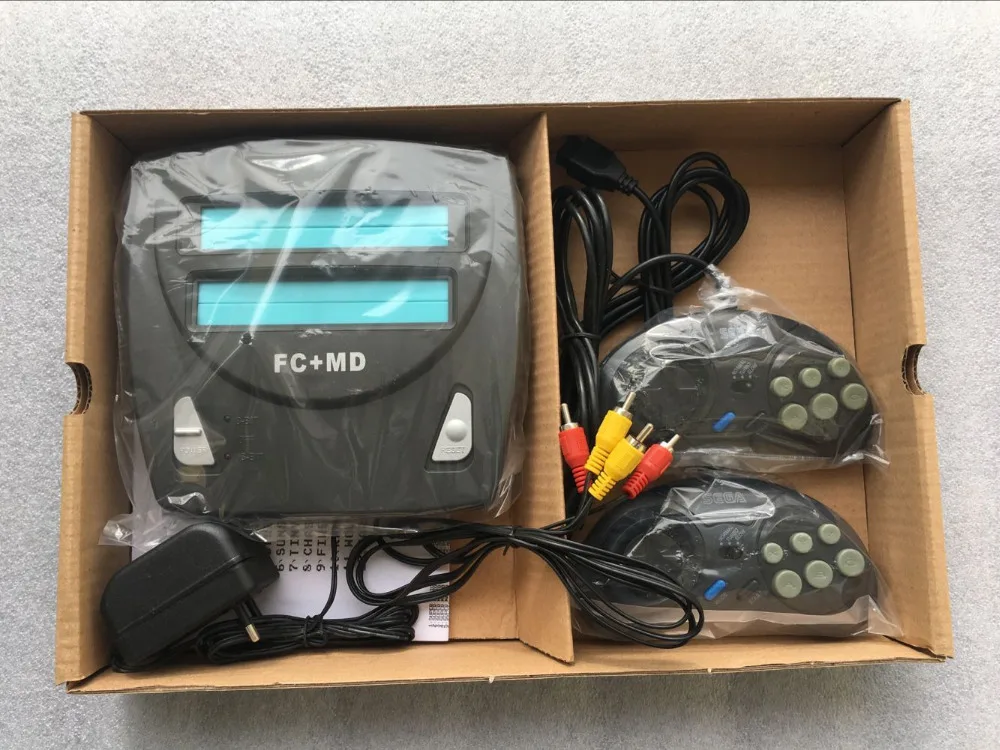 Высокое качество FC + SEGA Genesis/MD compact 16 бит и 8 2 в 1 двойная система игровая консоль