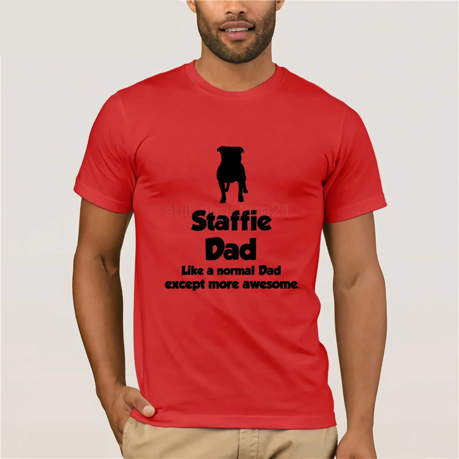 Подарок футболка с надписью Staffie DAD Staffordshire Bull Terrier/День отца новая унисекс