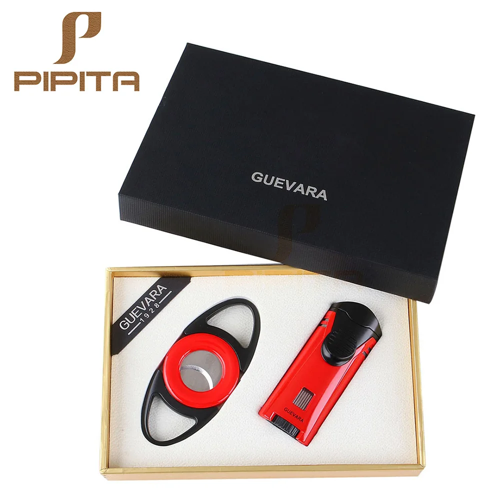 GUEVARA набор сигаретных зажигалок реактивная зажигалка двойной нож для сигар