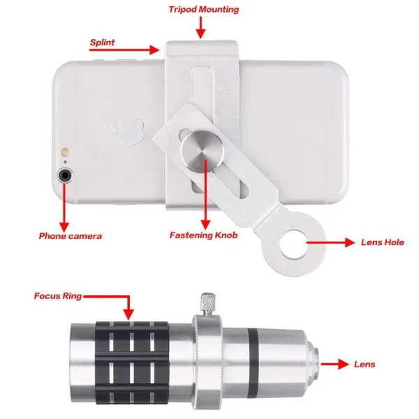 Объектив для мобильного телефона с мини-телескопом объектив камеры со штативом