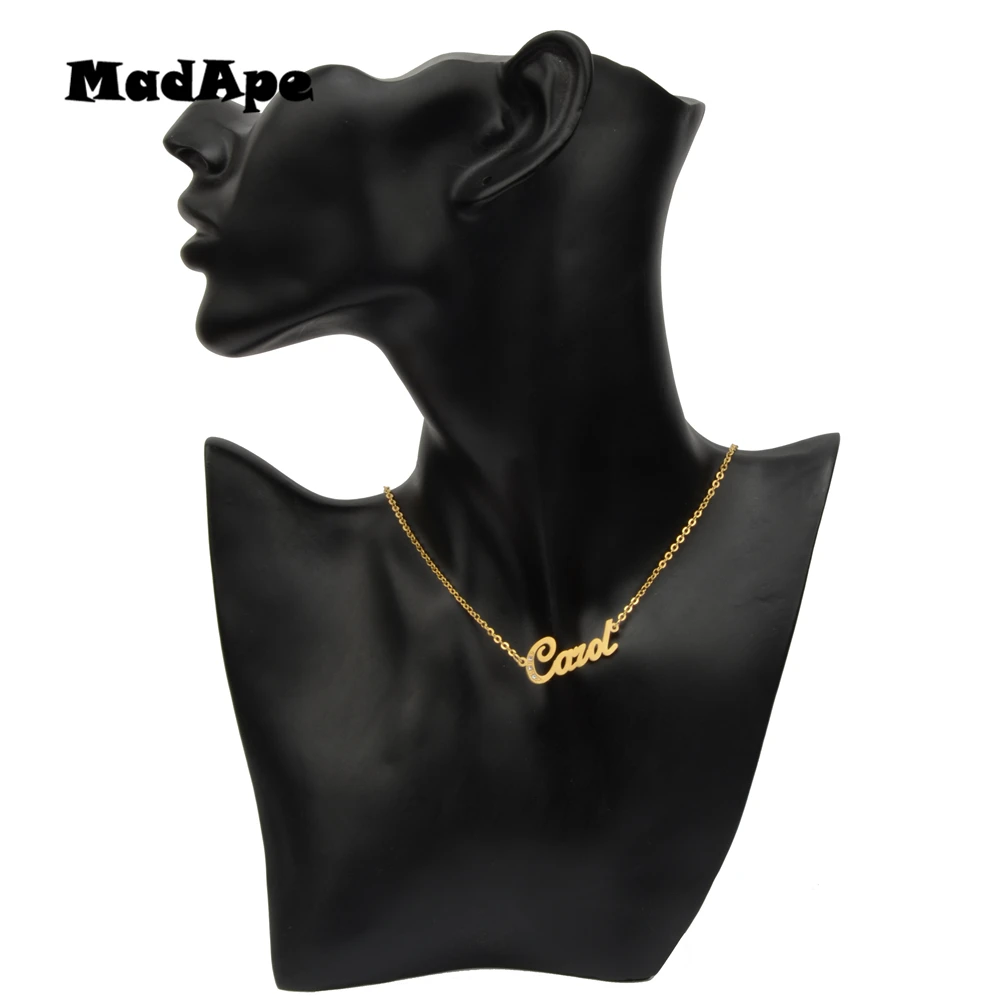 MadApe Custom Name Necklace &quotCarol&quot Stainless Steel Chain Personalized Letter For Women Men Jewelry Gift | Украшения и