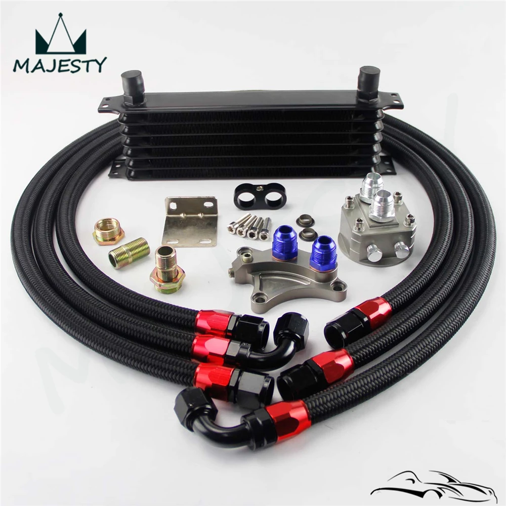 7 ряд 262 мм масляный радиатор комплект для Silvia S13 S14 S15 180SX 200SX 240SX SR20DET черный/золотой|