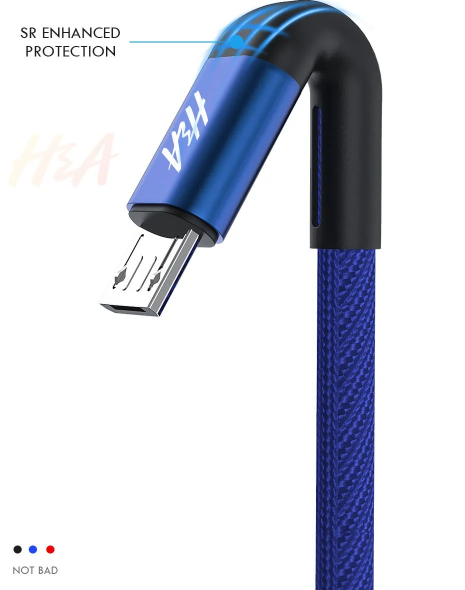 H& A Micro USB кабель 3.0A Быстрая зарядка Microusb кабель зарядного устройства для samsung J4 J5 J6 J7 Xiaomi Redmi Note 5 4 Android Кабели для телефонов