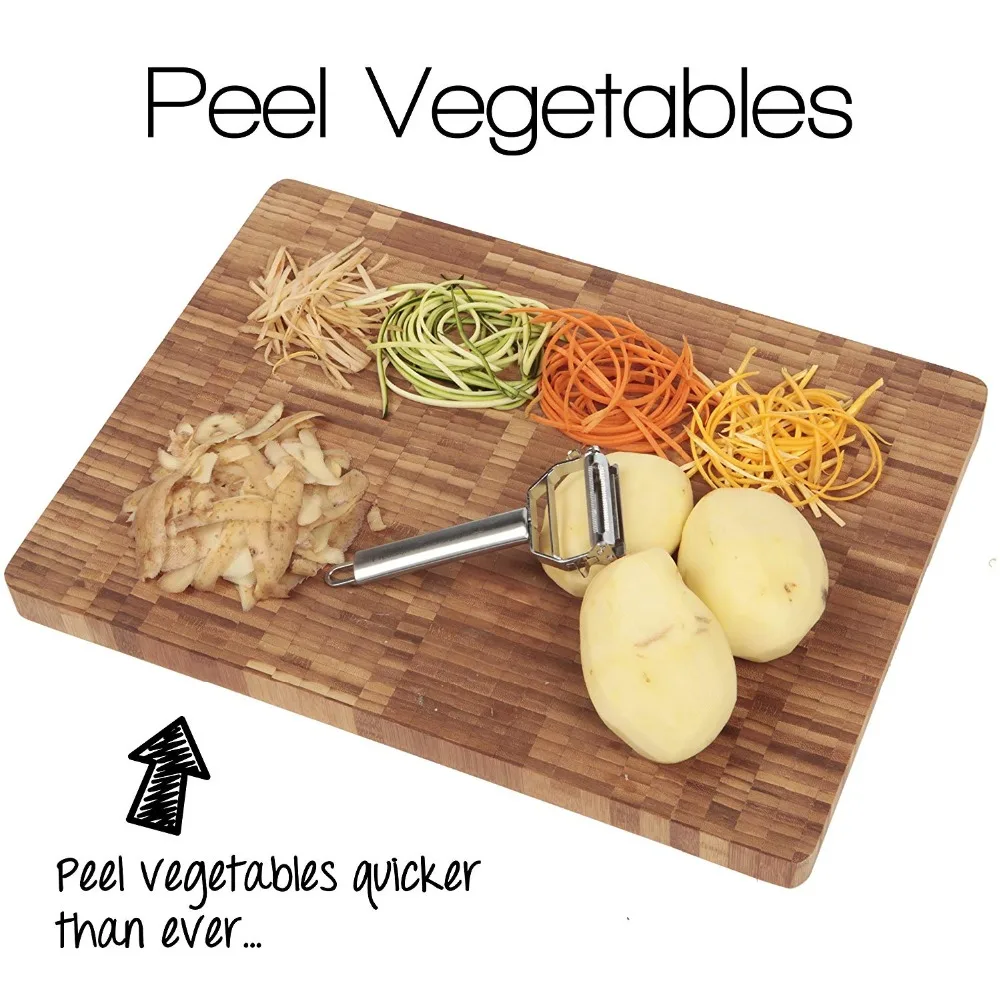 2 in 1 Julienne Vegetable Peeler Ultra Sharp Stainless Steel Slicer Cucumber Carrot Potato Cutter KC1044 | Дом и сад