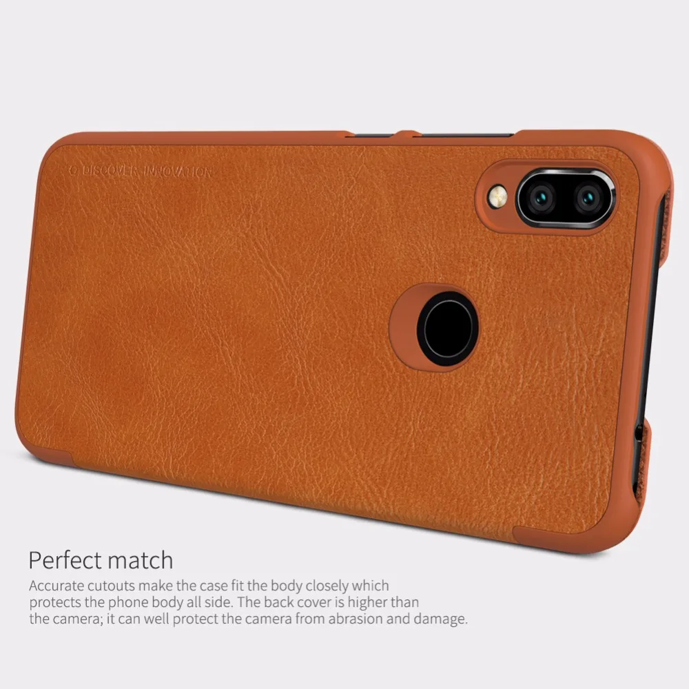 Nillkin leather case for xiaomi redmi note 7 /pro prime QIN Protective flip Cover wallet Case | Мобильные телефоны и