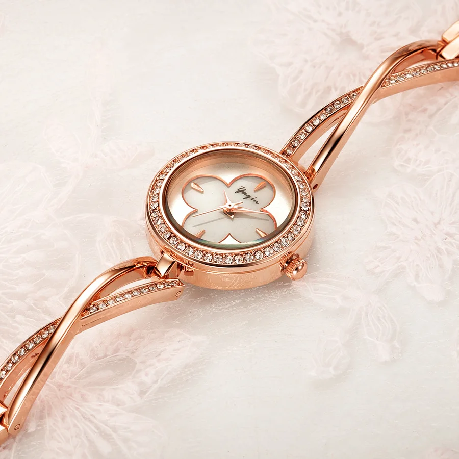 Новая Мода люксовый бренд YAQIN женские кварцевые часы стали деловая Повседневная