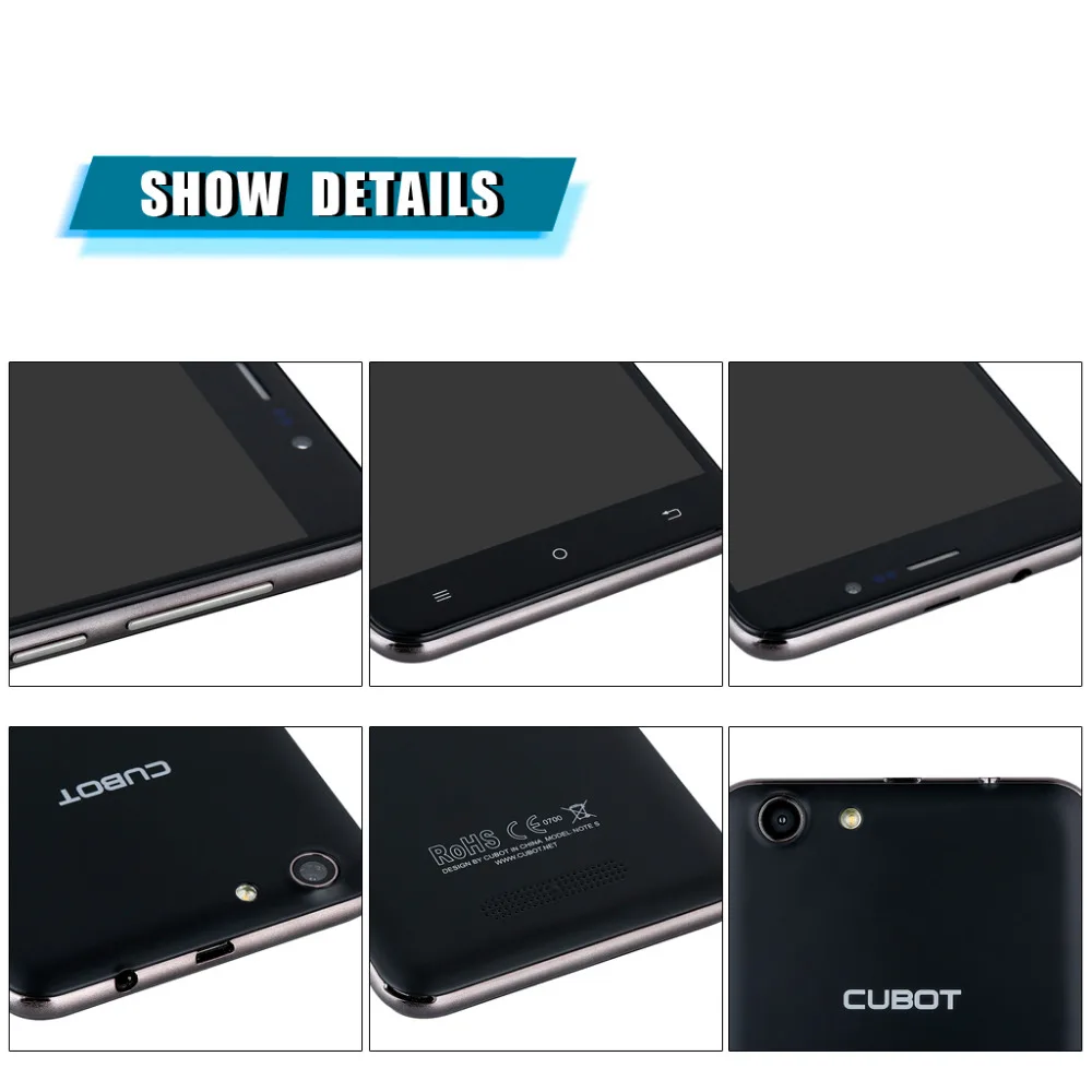 Cubot Note S мобильный телефон MTK6580 четырехъядерный 4150mAh 3g WCDMA 5 дюймов HD экран смартфон