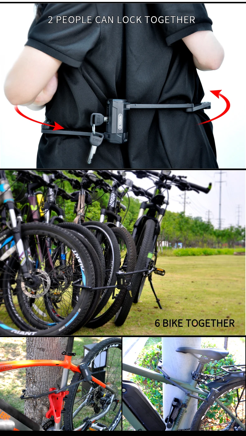 Etook Bicycle Lock Folding Mountain Bike Lock Strongest Anti Theft Heavy Duty Motorcycle Lock For Electric Bike ET590