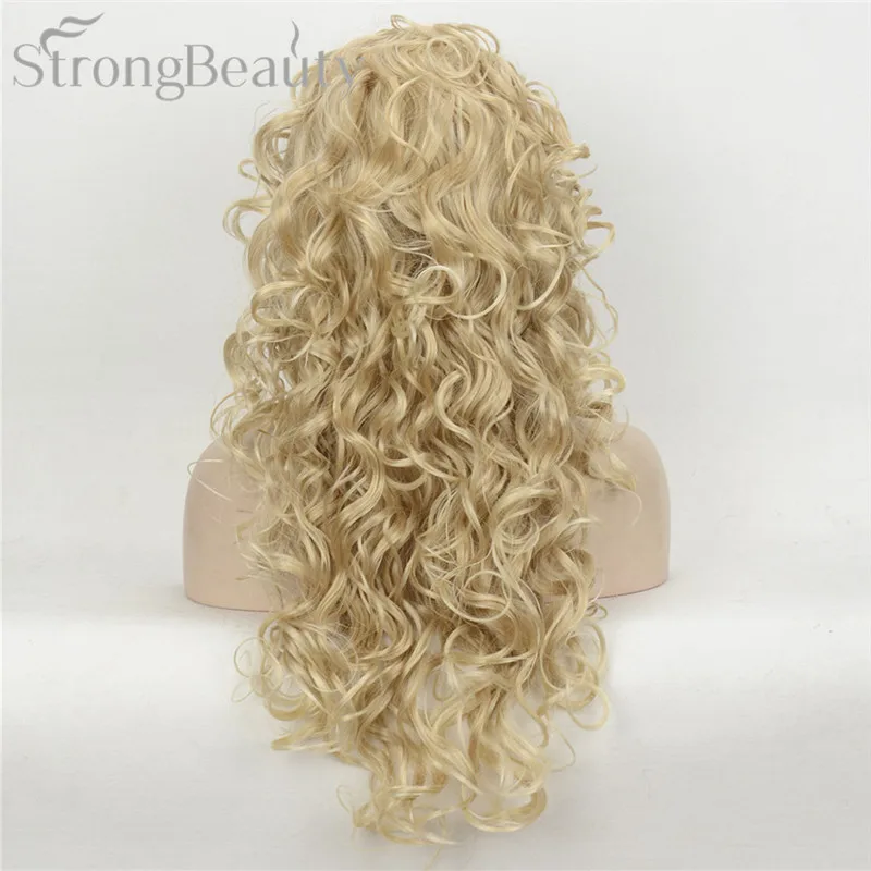 StrongBeauty 26 дюймов синтетический полупарик длинный кудрявый парик с повязками натуральный разрез стиль волос для женщин - Цвет: 24BT613