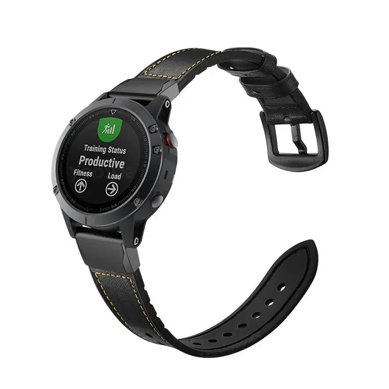 Fenix 6X браслет Quick Fit 26 мм/22 мм Натуральная кожа Гибридный Силиконовый ремешок для часов Garmin Fenix 5 Plus/Fenix 5X/3/3 HR