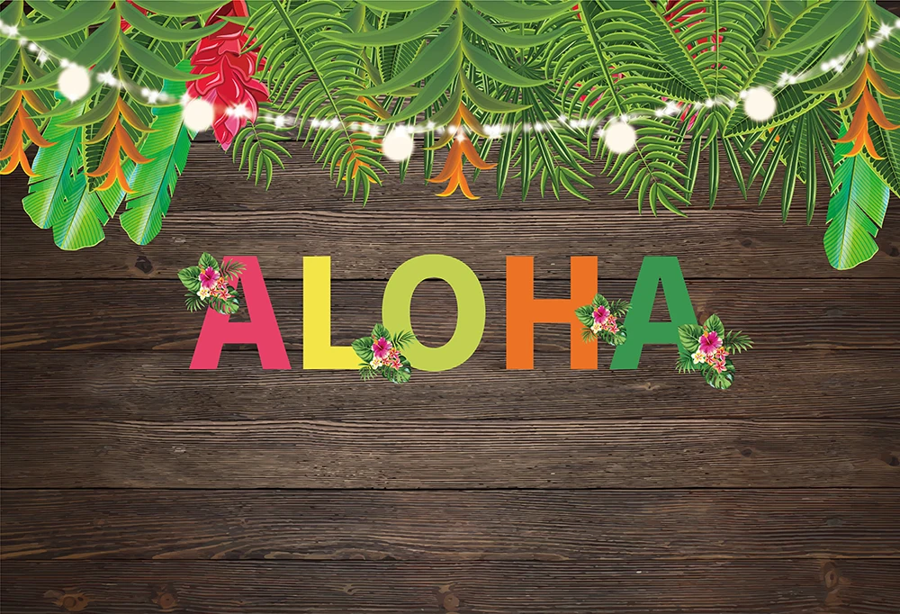 

Aloha Luau Party Banner Decorations Tropical Hawaiian Beach Theme Decor Party Background Summer Wedding Photo Booth Supplies