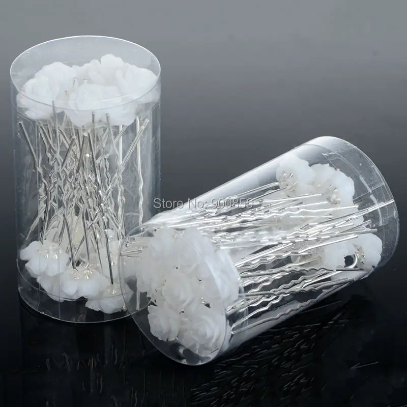 20Pcs/lot Wedding Bridal Bridesmaid Flower Hair clip Women White Hairpins Hairsticks Accessories | Украшения и аксессуары