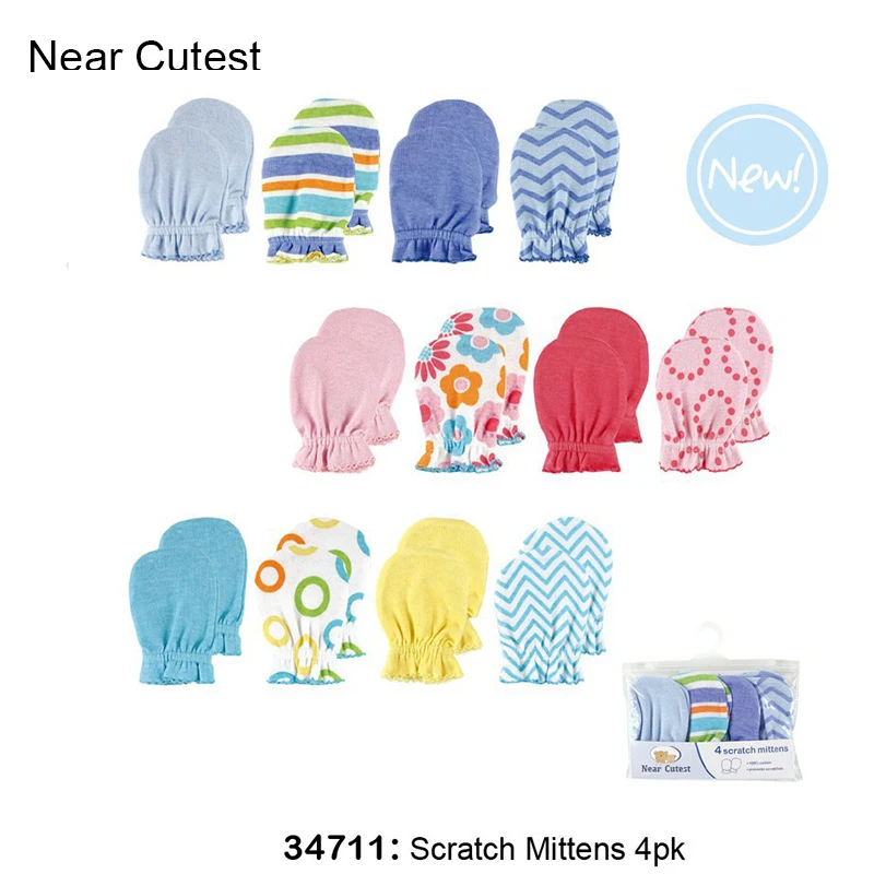 Near Cutest 4pcs/lot Baby Mittens Full Finger Gloves Infant | Детская одежда и обувь