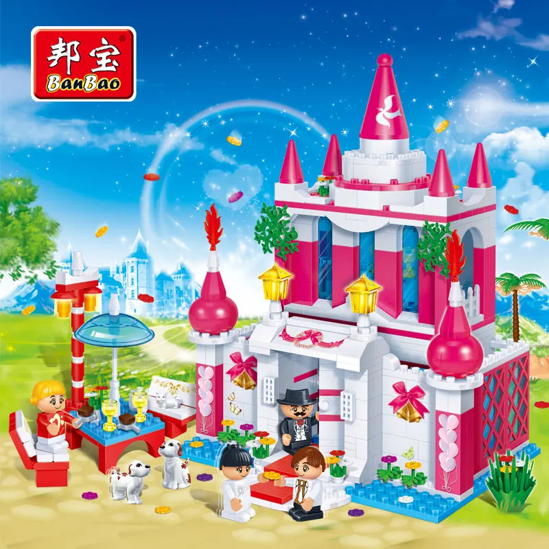 Девушка Блок Модель Building Block Детская Игрушка Город подарок днем Ресторан