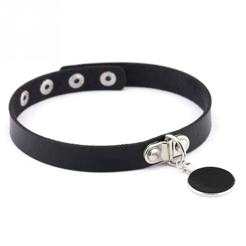 8 цветов панк Женская искусственная кожа круглый воротник ключицы ожерелье