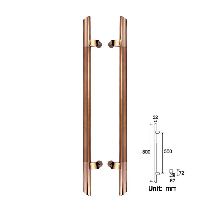 Ручки для входной двери цвета розового золота 304 нержавеющая сталь