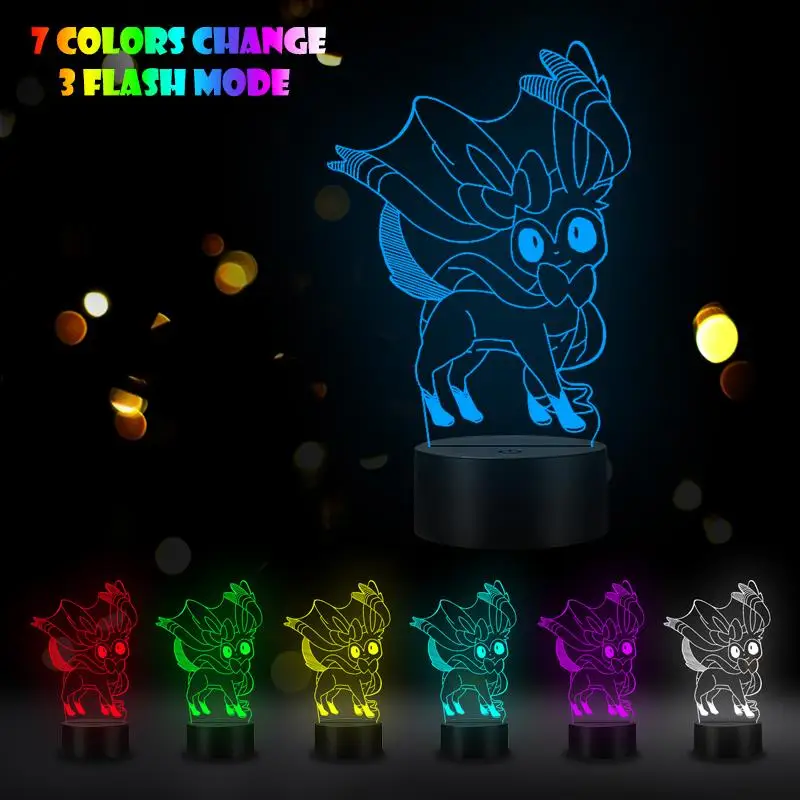 VCity новинка игра Покемон Eevee сильвеон светильник ночсветильник 3D лампа кавайный