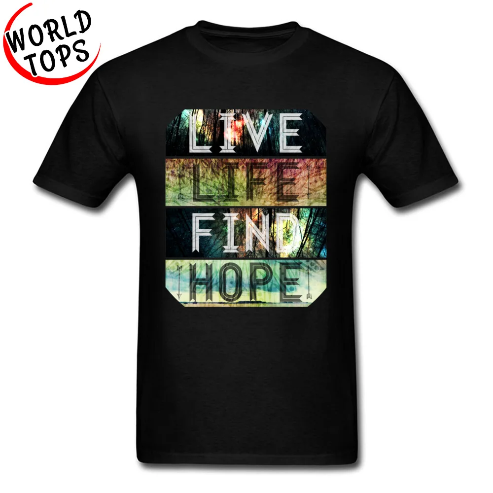Live Life Find Hope бесплатная доставка мужские обычные топы футболка чистый хлопок с