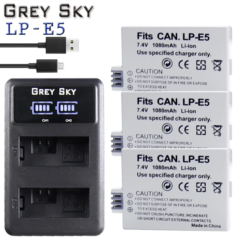 Charger and 3battery Двойное зарядное устройство с ЖК-дисплеем+ 2x LP-E5 Аккумулятор для камеры LP E5 LPE5 Аккумуляторы для камеры Canon EOS 450D 500D 1000D KISS X2 X3 F Rebel XS XSi T1i - Цвет: Charger and 3battery