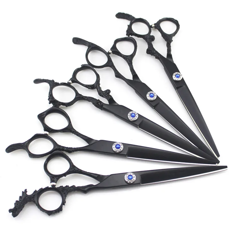 

professional Japan 440c 7 inch Black Dragon Pet dog grooming hair scissors dog Cutting Barber pet shears Hairdressing Scissors