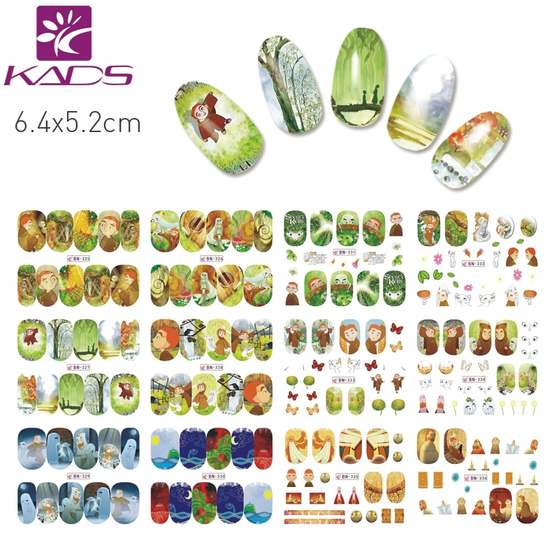 KADS BN325 336 секреты Келл Дизайн Мультфильм Симпатичные Полное Покрытие Nail Art Воды