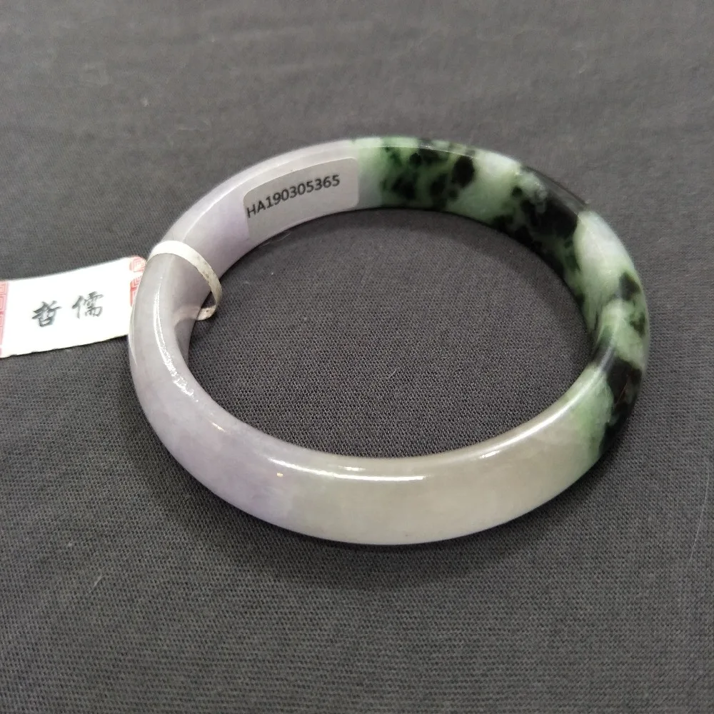 Натуральные браслеты из жадеита с резным льдом темно-синий триколор 54-61 мм