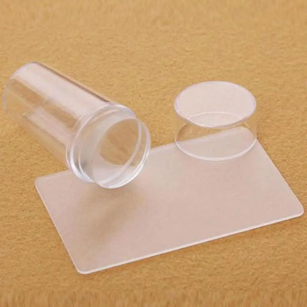Прозрачные силиконовые штамповки для ногтей скребок набор инструментов