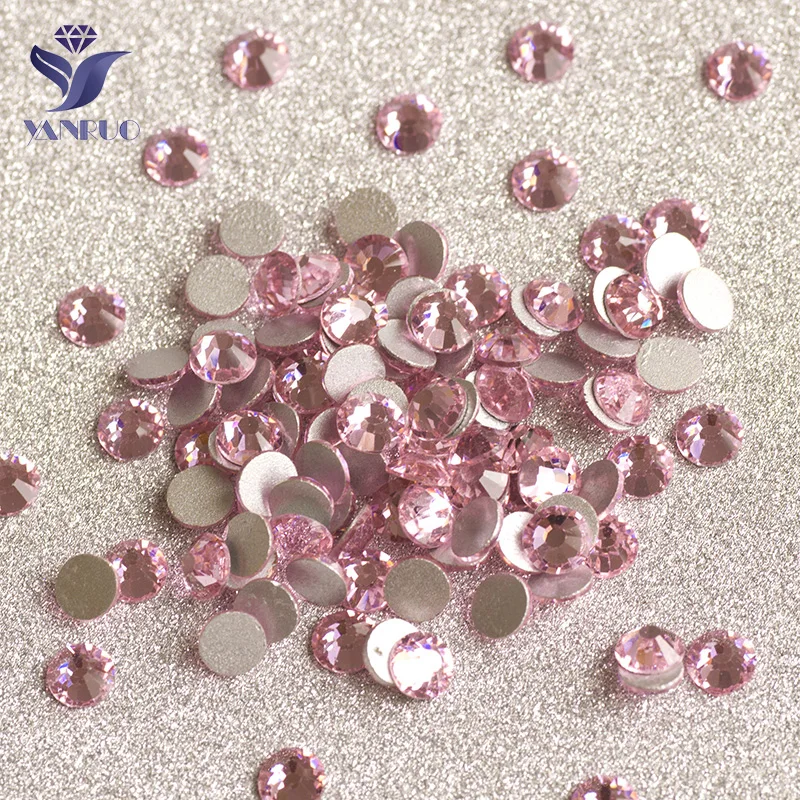 

YANRUO SS30-SS34 288pcs Light Rose Hotfix Glass Flatback Rhinestone Applique Stones and Crystals Rhinestones For Clothes
