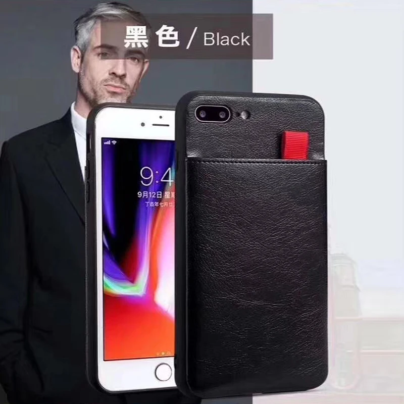 Роскошный модный кожаный чехол с карманом для карт мягкий Apple iphone 6 7 8 9 Plus X XR XS Max