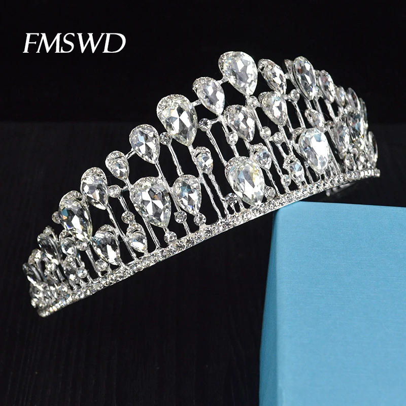 Trendy Vintage Silver Color Crown Baroque Full Crystal Tiara For Bride Wedding Princess Fashion Headdress Hair AccessoriesHG-095 | Украшения