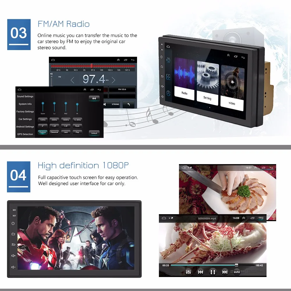 2Din автомобильный dvd-плеер на основе Android AM FM Радио Bluetooth GPS навигация WiFi стерео