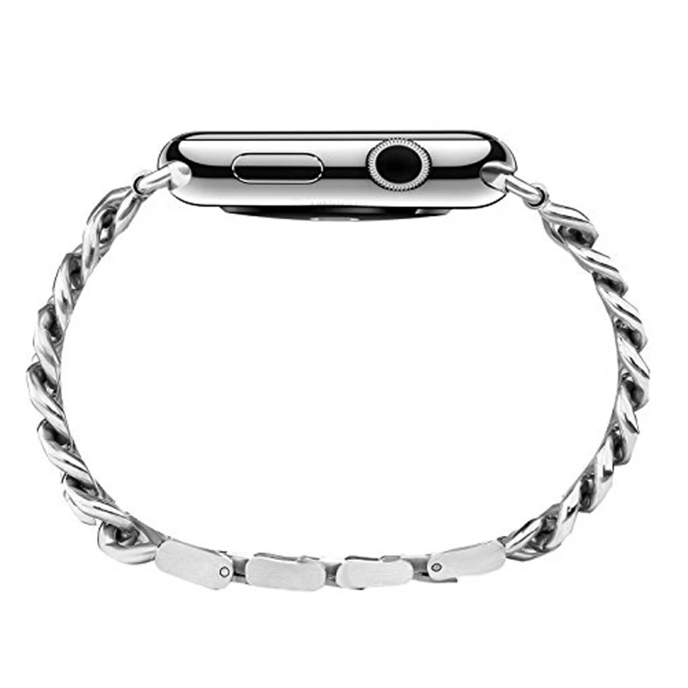 Для наручных часов Apple Watch, версии 5 4 3 2 1 в ковбойском стиле, с металлической цепью и ремень ремешок для наручных часов iWatch, 40/44/38/42 мм сменный Браслет