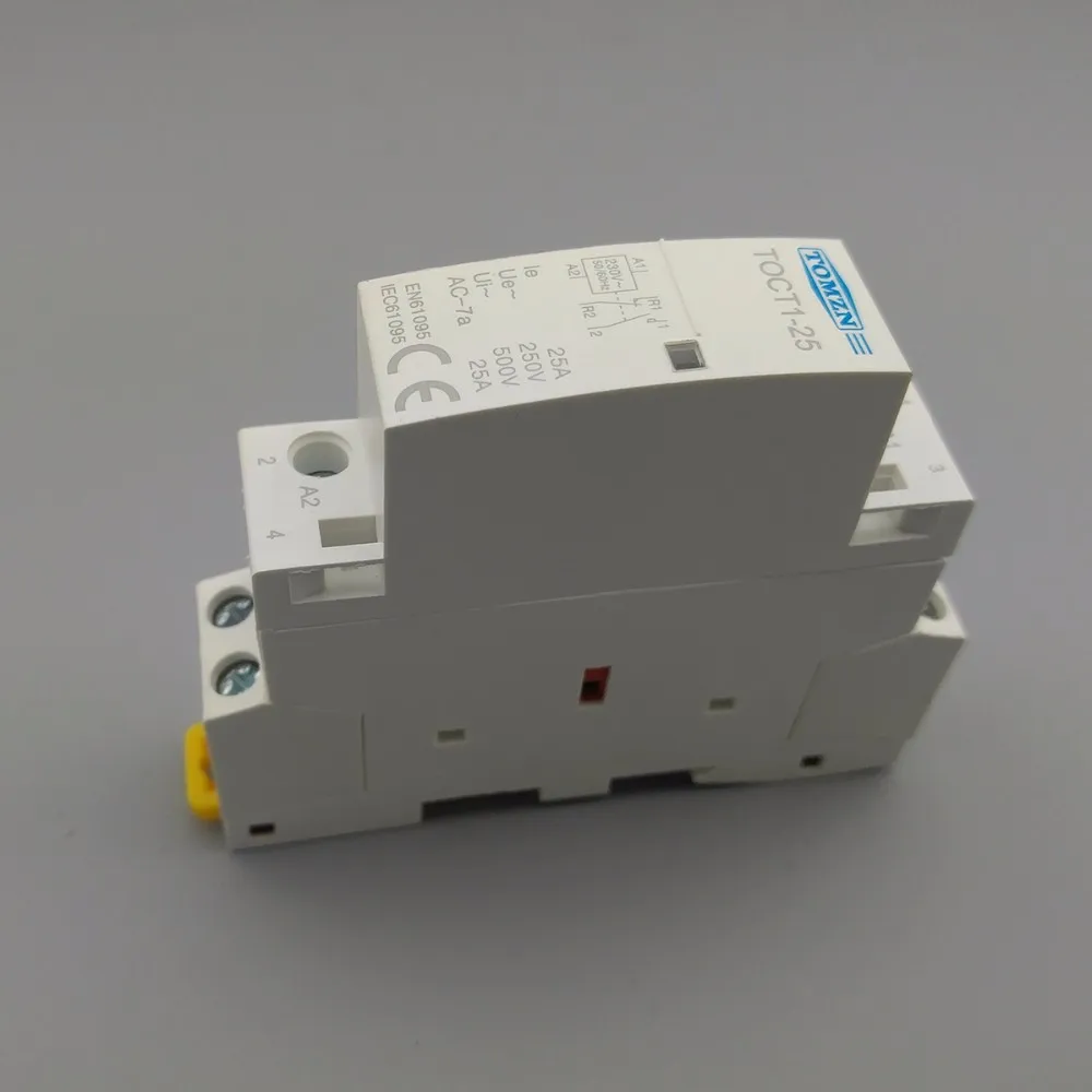 TOCT1 Американская классификация проводов 2р 25A 1NC 1NO 230V 50/60HZ Din rail бытовой ac Контактор В соответствии с стандартом один нормальный открытого типа и один нормальный закрытый