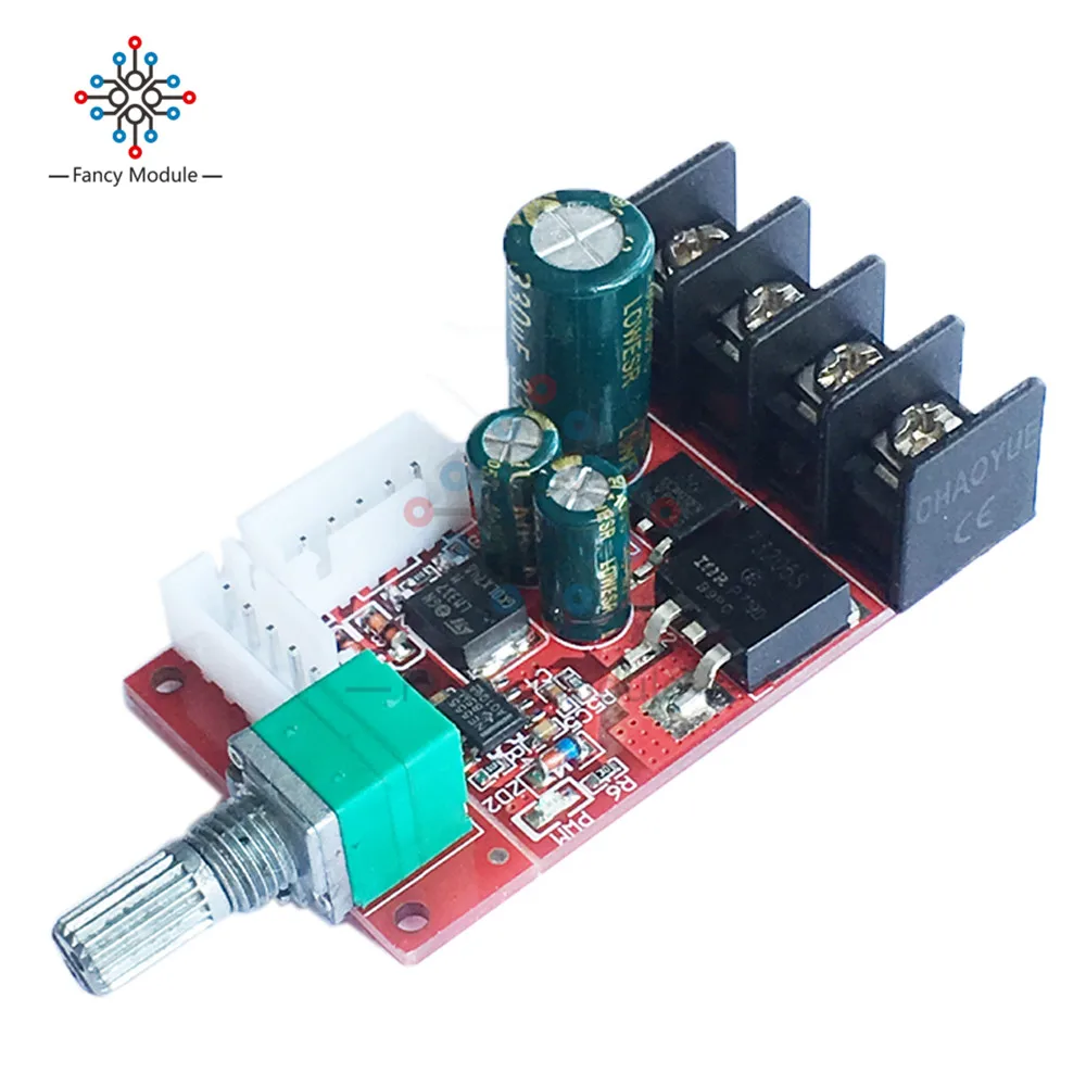 DC10-50V 15A контроллер скорости двигателя постоянного тока с ручкой крышки