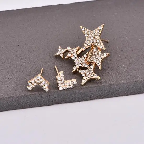 Индивидуальные Оригинальные серьги в виде звезд 3 шт. комплекте женские