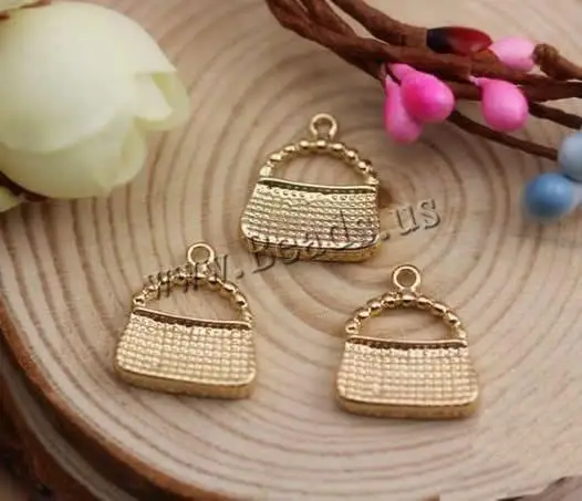 Free shipping!!!Zinc Alloy Handbag Pendants high fashion gold color plated nickel lead & cadmium free 15x16mm | Украшения и