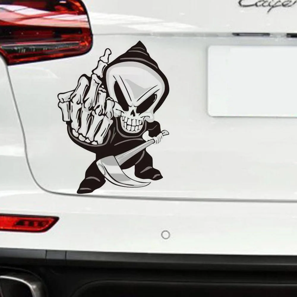 

SEKINNEW Skull finger Design Decoration Car Sticker Window Bumper Vinyl Decal Sticker Car Accessories Decoration Auto Decals New
