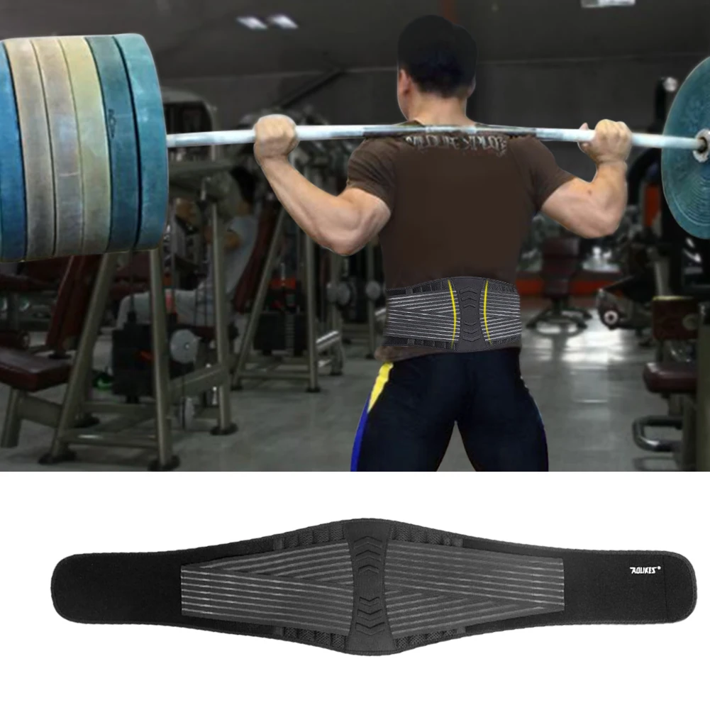 Дышащий Бодибилдинг Тяжелая атлетика черный пояс Поддержка ремешком сзади для