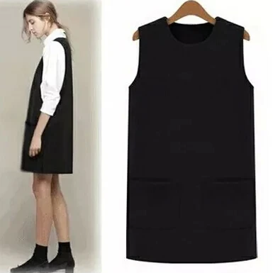 

Платье женское, Осеннее, облегающее, без рукавов, с карманами