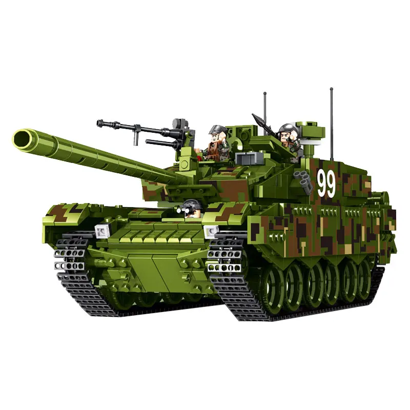 Сборка военного танка 1339 шт 99 главный боевой танк строительные блоки кирпичи