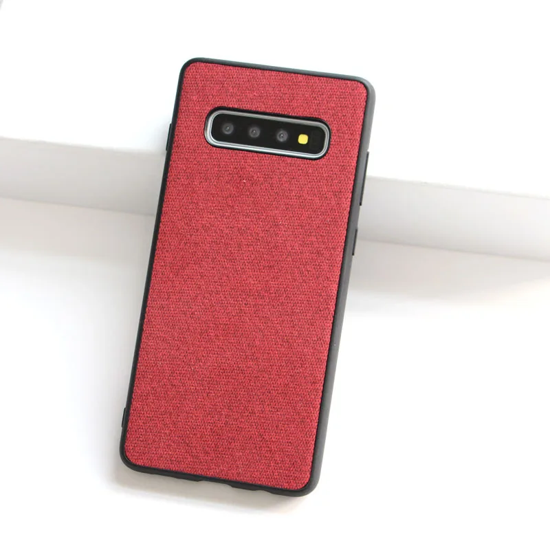 Оригинальный кожаный чехол для Samsung Galaxy S10 Plus тканевый защитный + S10E Lite |