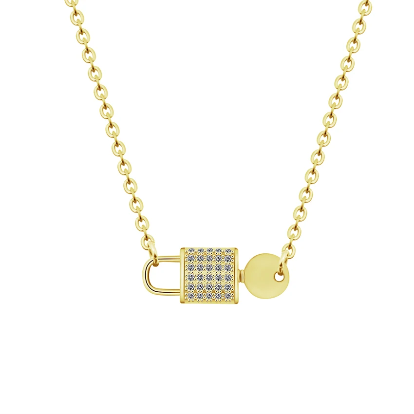 

GORGEOUS TALE Manufacture Crystal Inlaid Series Lock&Key Shape Charms Best Gift to Girlfriend Women Shining Choker Necklace
