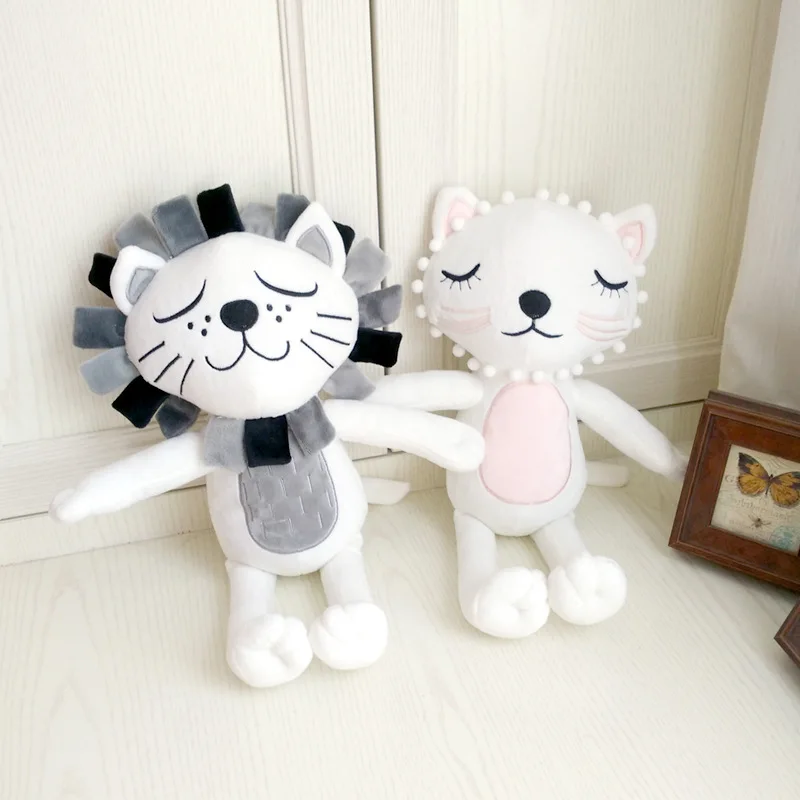 Kawaii мягкие игрушки кошка Лев скандинавский мультфильм животное кукла девушке