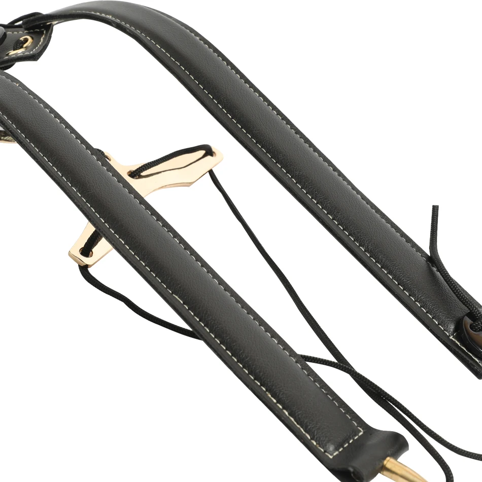 

BATESMUSIC Leather Saxophones Strap Harness Metal Swivel Snap Hook Soft Adjustable for Saxophonist Students, Black