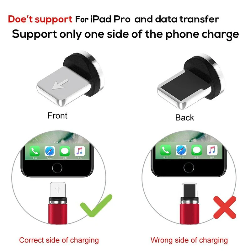 UGI 3 Упаковка Micro USB C Android Type Магнитный Быстрый зарядный кабель для iPhone 6 7 8 X Samsung Galaxy