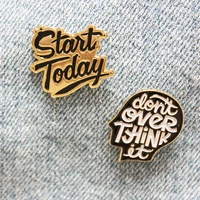 stant today dont overthink it inspiring retro bronze enamel brooches pin perfect gift for anxiety disorders friends