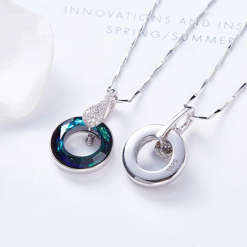 Panda100 женский кулон lucky wheel цепочка с костями использованием кристалла Swarovski s925