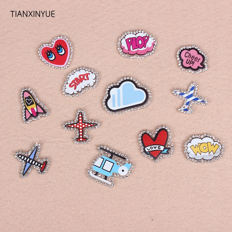 TIANXINYUE 12 видов/партия Стразы железные на пластыри Strass мотивы мультфильм дизайн