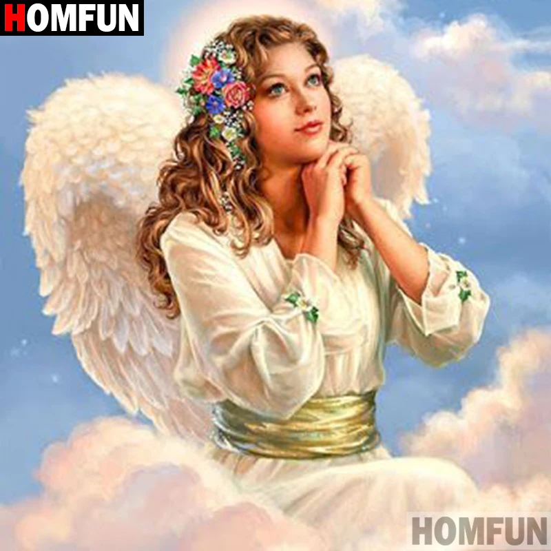 Алмазная 5D картина Homfun красивый ангел вышивка крестиком с полными