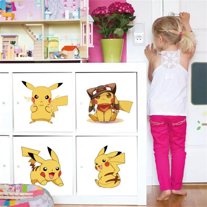 Мультфильм Amination Pokemon плакат наклейки Go Стикеры Пикачу для детей спальня